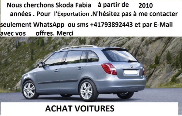Achat Skoda Fabia, Yeti, Octavia, Superb